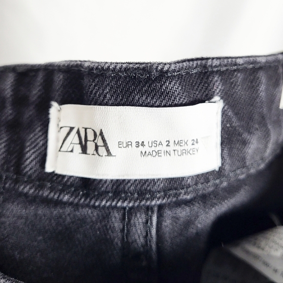 ZARA ripped wide leg jeans black distressed NWT Blogger favorite - Picture 8 of 10